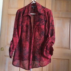 Burgundy and Black Blouse